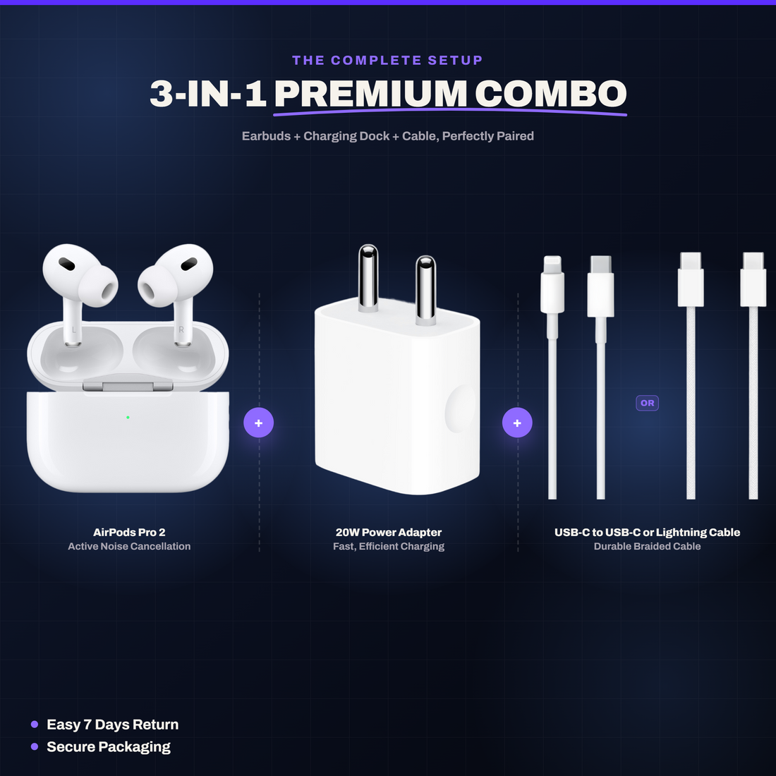 3-in-1 Combo (Pods + Adaptor + Cable)