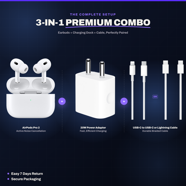 3-in-1 Combo (Pods + Adaptor + Cable)