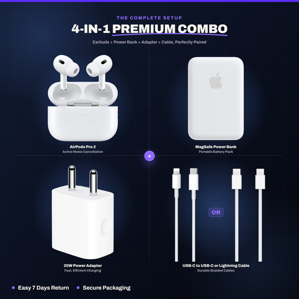 4-in-1 Combo (Pods +  BatteryPack + Adaptor + Cable)